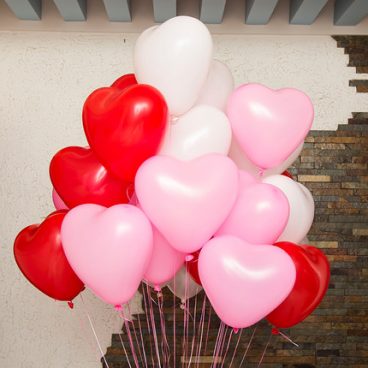 baloane rosii inima cu heliu