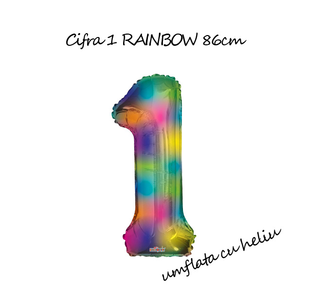 Cifra 1 Rainbow 45cm