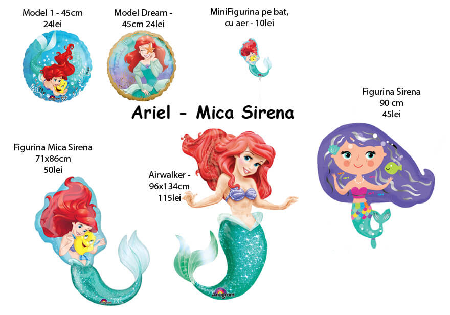 Baloane cu heliu Ariel - Sirena