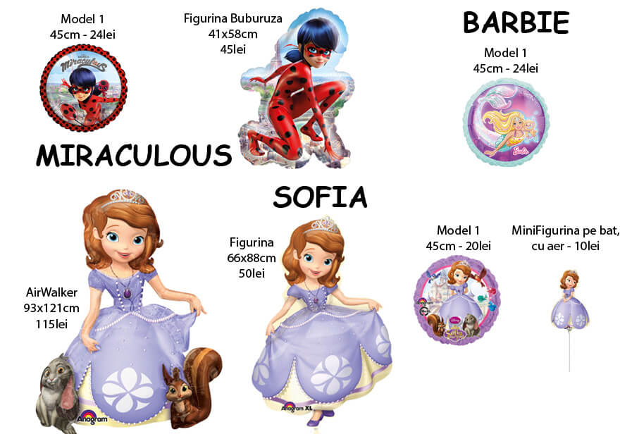 Baloane cu heliu Barbie - Sofia - Miracoulous
